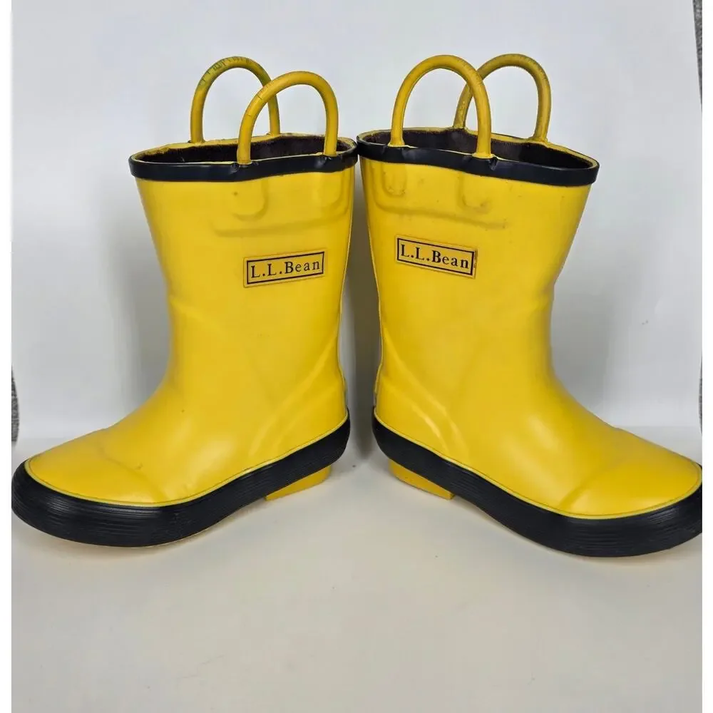 L.L.BEAN TODDLER RAIN PULL-ON BOOTS – BRIGHT YELLOW – TODDLER SIZE 8